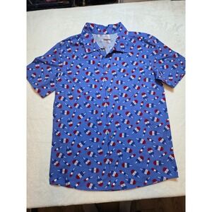 216. Celebrate! Patriotic Popsicle‎ Print Button Front Shirt Boys XL (14/16)...